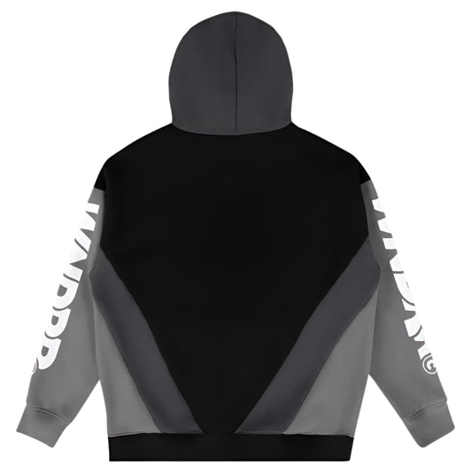 WNDRR Privacy Panel Mens Hoodie - Black/Grey