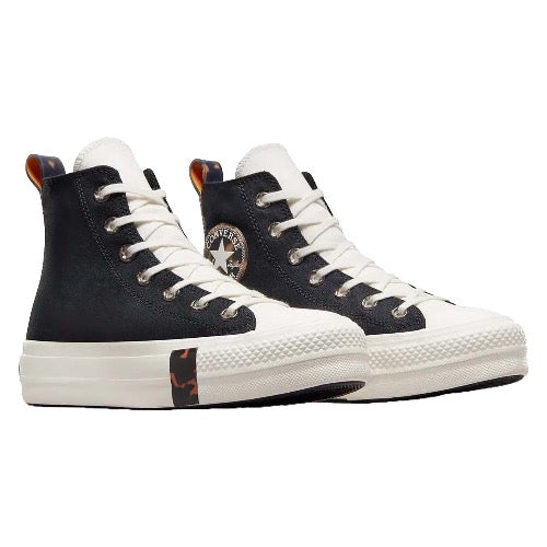 CONVERSE Chuck Taylor All Star Lift Future Archive Womens Hi Shoe - Black/Egret/Tawny Owl
