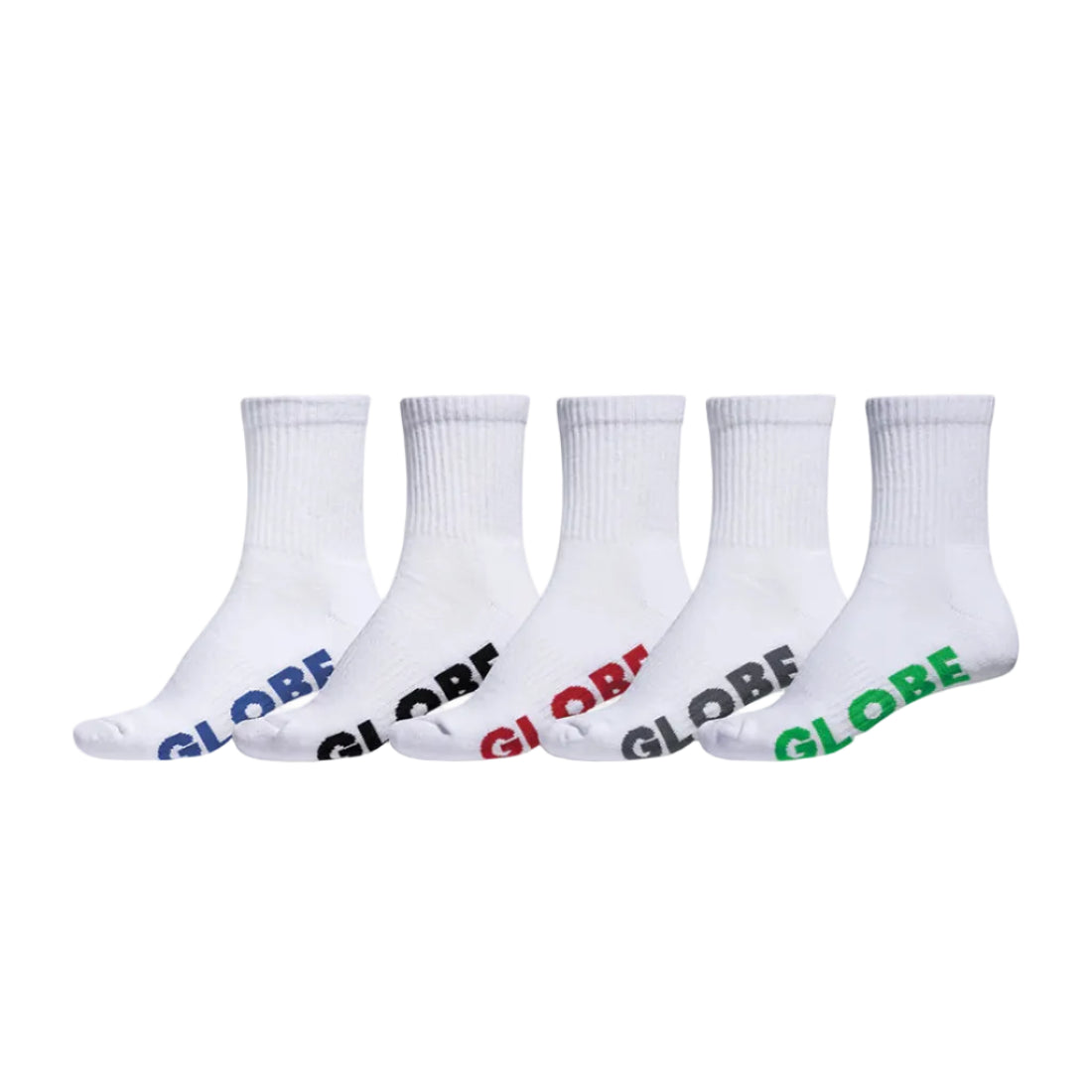 GLOBE Stealth Crew Mens 5pk Socks - White