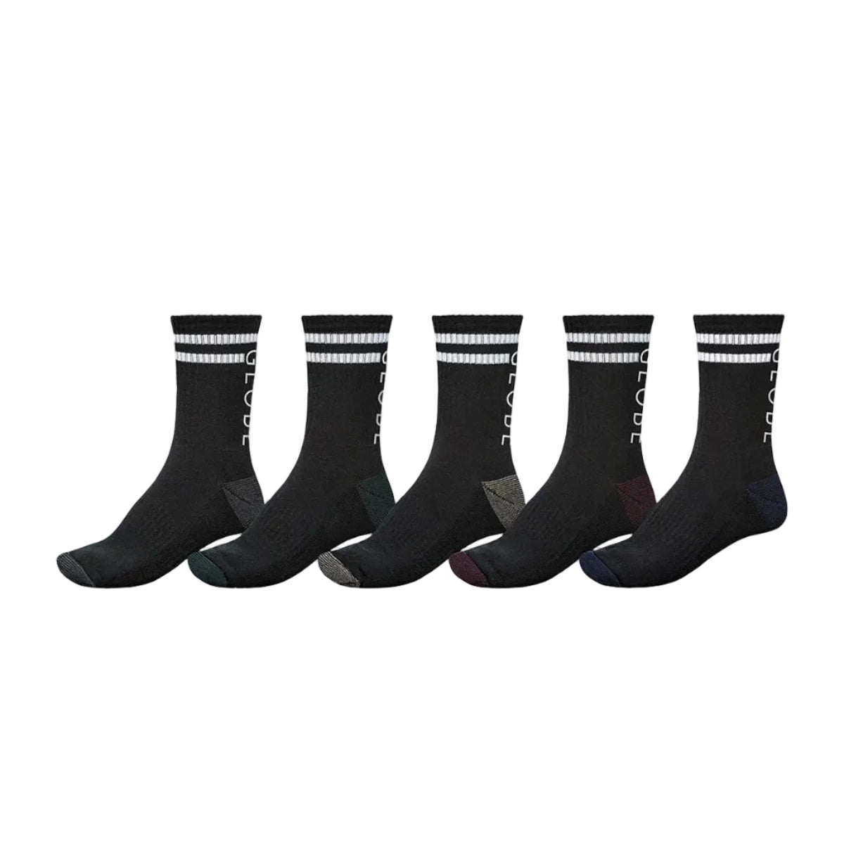 GLOBE Carter Crew Mens 5pk Socks - Black/Assorted
