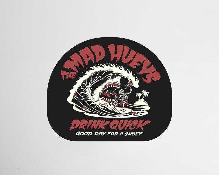 THE MAD HUEYS Shark Shoey Sticker - Black