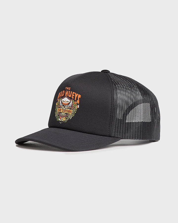 THE MAD HUEYS The Island Captain Snapback Foam Trucker Cap - Black