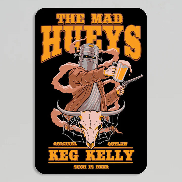 THE MAD HUEYS Keg Kelly Skull Sticker - Black