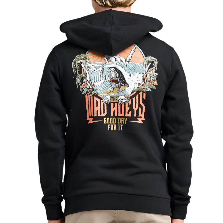 THE MAD HUEYS Tropic Frothin Club Youth Hoodie - Black