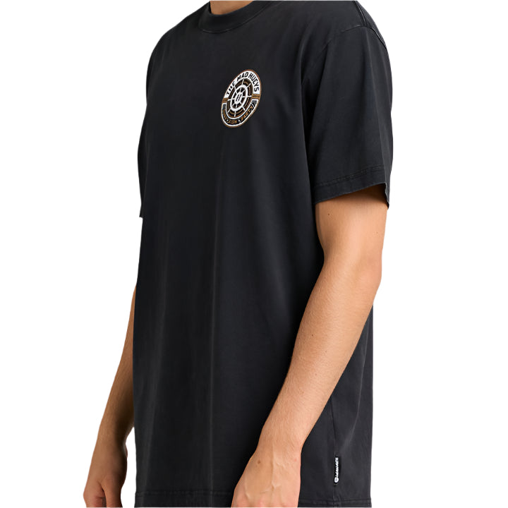 THE MAD HUEYS Ship Wheel Mens Tee - Washed Black