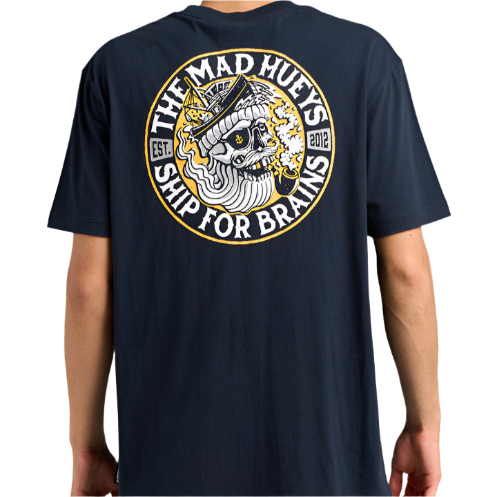 THE MAD HUEYS Ship For Brains Mens Tee - Navy