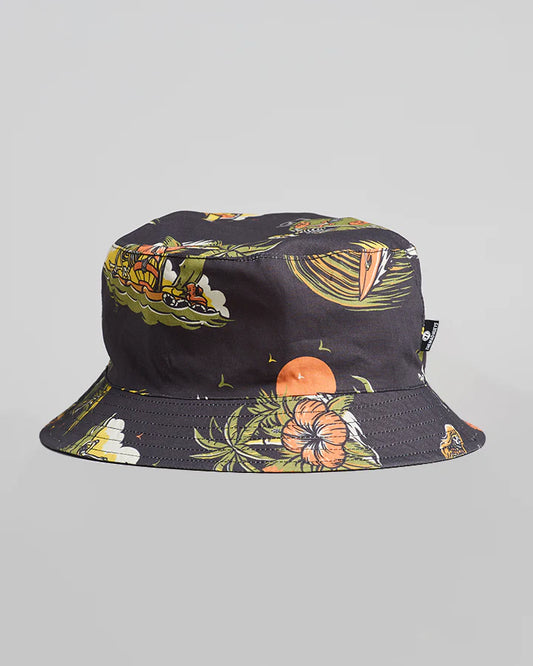 THE MAD HUEYS Frothin Out Youth Reversible Bucket Hat - Black