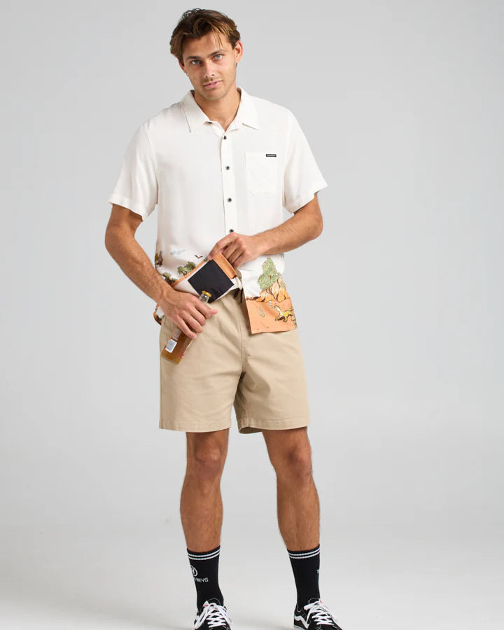 THE MAD HUEYS True Brew Mens Woven Shirt - Cement