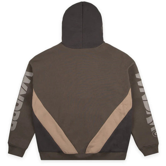WNDRR Privacy Mens Panel Hoodie - Walnut/Taupe
