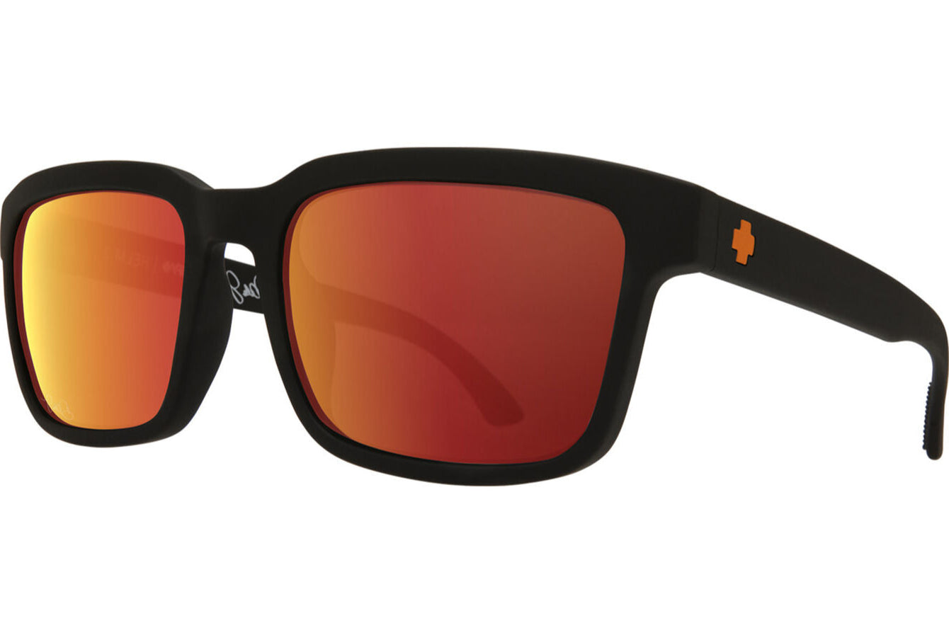 SPY Helm 2 Dale Jr Sunglasses - Matte Black/Happy Gray Green/Orange Spectra - VENUE.
