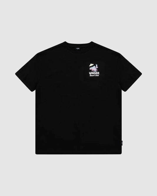 WNDRR Beach Club Box Fit Mens Tee - Black