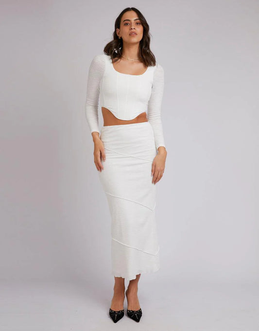 JORGE Eden Womens L/S Corset Top - White