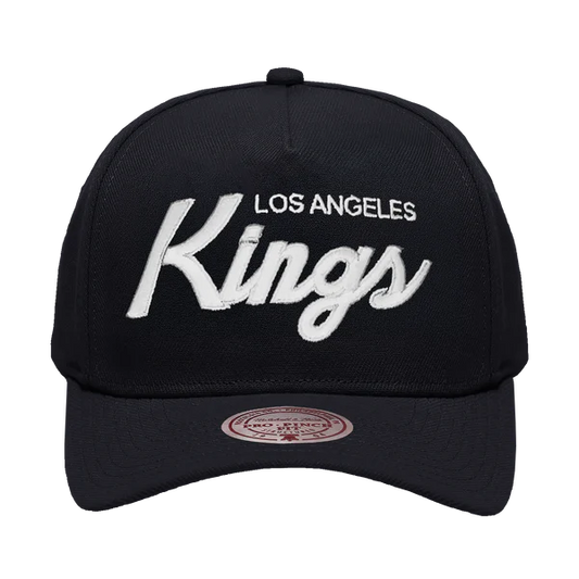 MITCHELL & NESS Los Angeles Kings Team Script Pro Pinch Front Snapback Cap - Black/Team