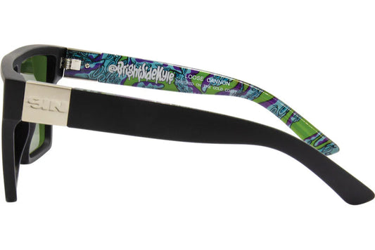 SIN Loose Cannon Polarised Sunglasses - Matte Black/Green Flash