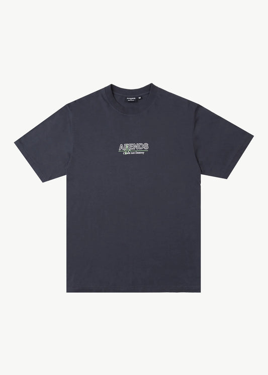 AFENDS Flatline Mens Retro Fit Tee - Charcoal