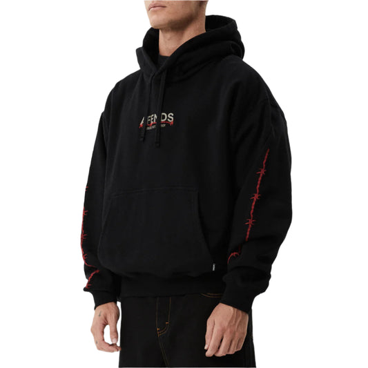 AFENDS Wired Recycled Boxy Mens Hoodie - Black
