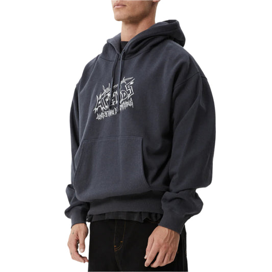 AFENDS Moments Recycled Boxy Mens Hoodie - Charcoal