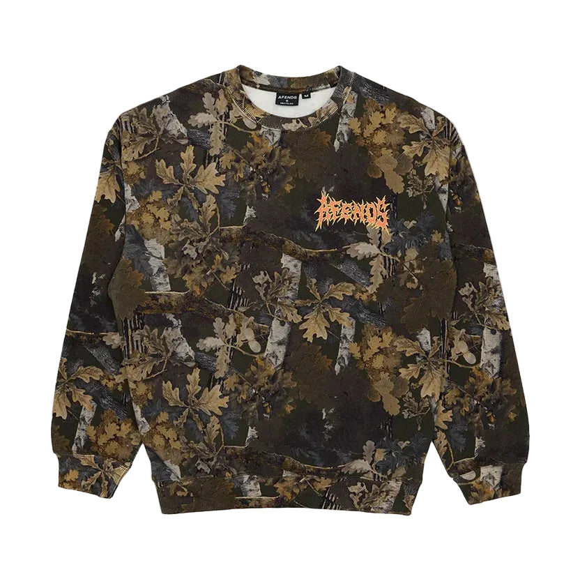 AFENDS Find Me Recycled Mens Crew - Find Me Camo