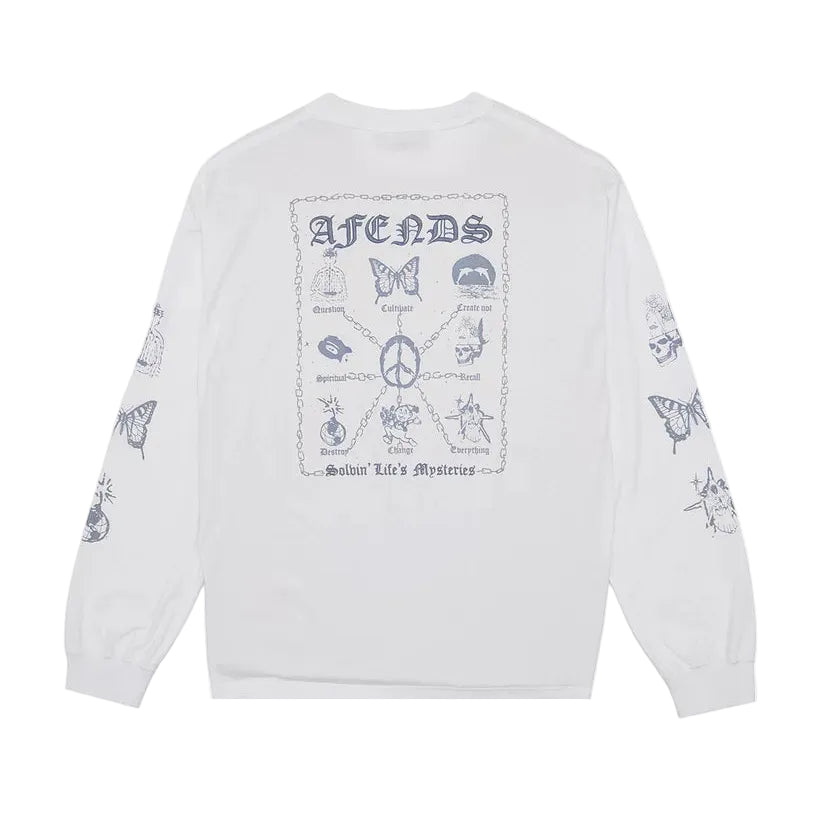 AFENDS Spiritual Recycled Boxy Fit L/S Tee - White
