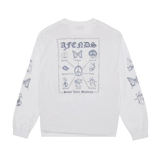 AFENDS Spiritual Recycled Boxy Fit L/S Tee - White