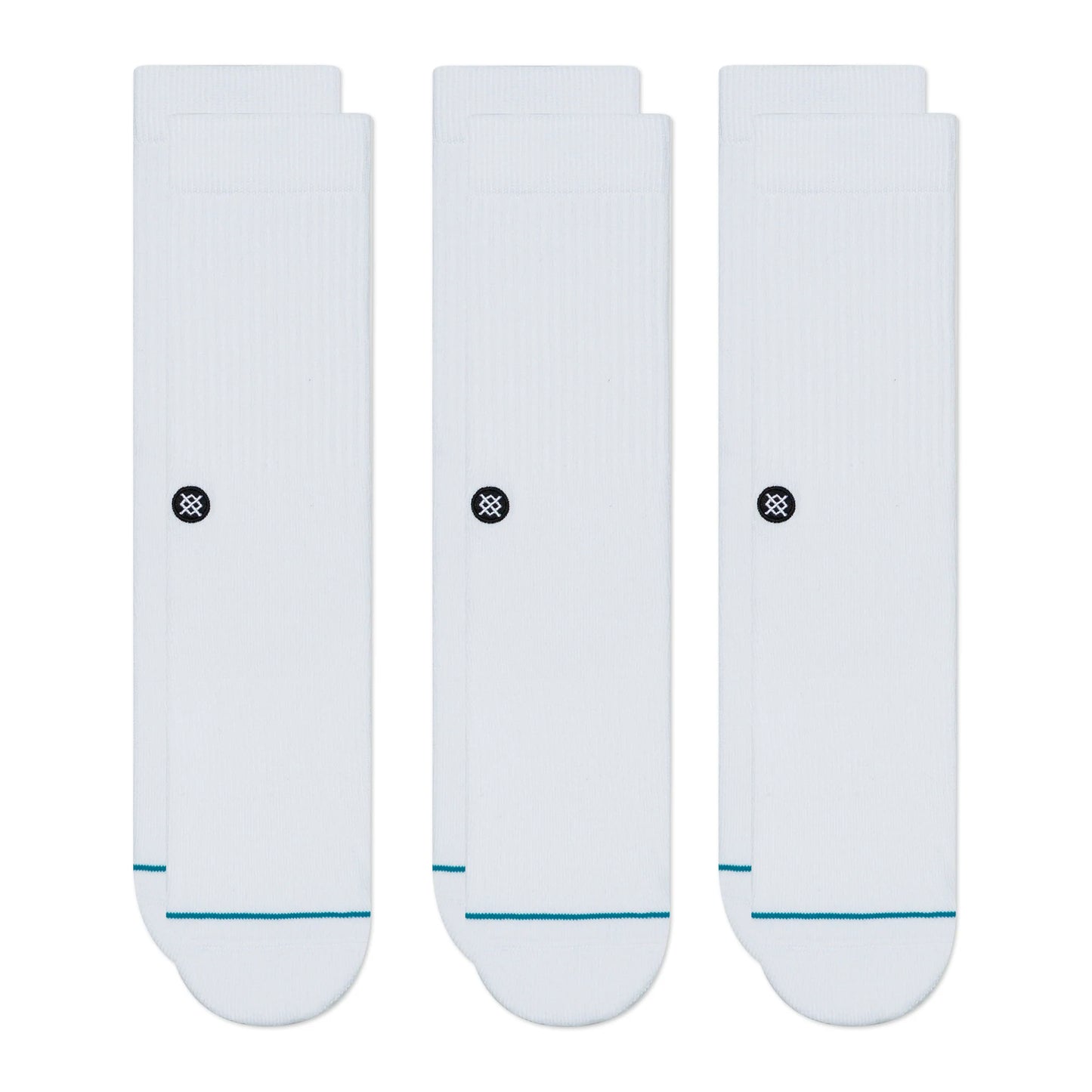 STANCE Icon 3pk Crew Socks - White