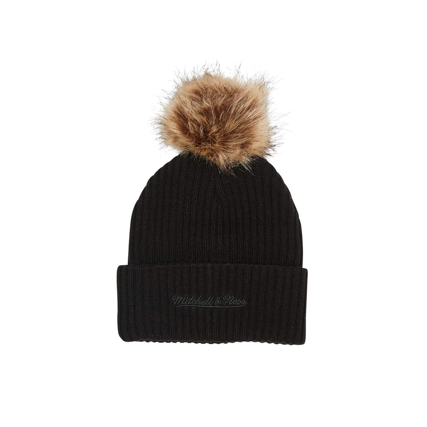 MITCHELL & NESS Chicago Bulls Letterhead Bobble Beanie - Black