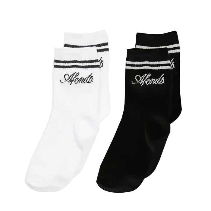 AFENDS Notice 2 pk Socks - White/Black