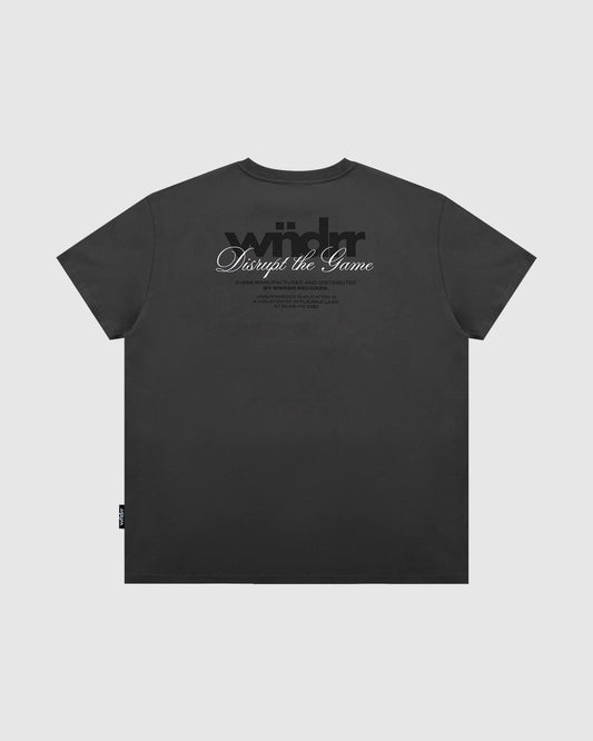 WNDRR Disrupt Box Fit Mens Tee - Faded Black