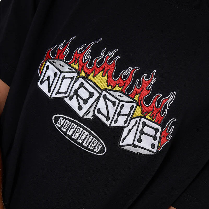 WORSHIP Snake Eyes Embro Mens Tee - Black