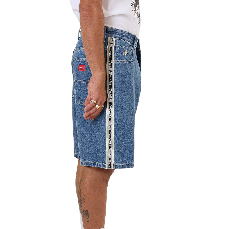 WORSHIP Pacer Big Dawg Mens Jean Short - Sky High Blue