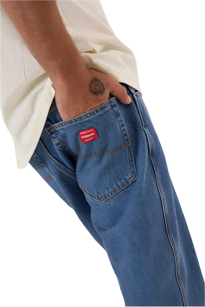 WORSHIP Lounger Mens Jean - Sky High Blue