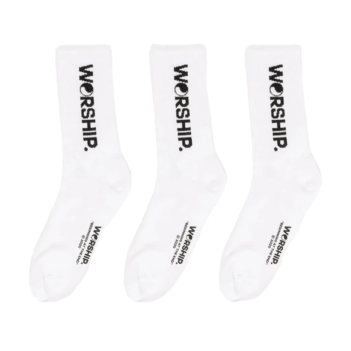 WORSHIP Core 3PK Socks - White