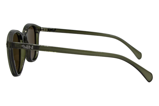 SIN Risky Business Polarised Sunglasses - Crystal Green/Brown
