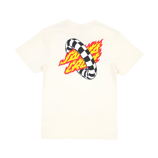SANTA CRUZ Global Flame Centre Youth Tee - Cream