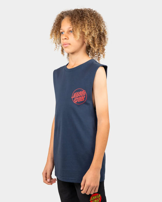 SANTA CRUZ Opus Screaming Hand Youth Tank - Navy