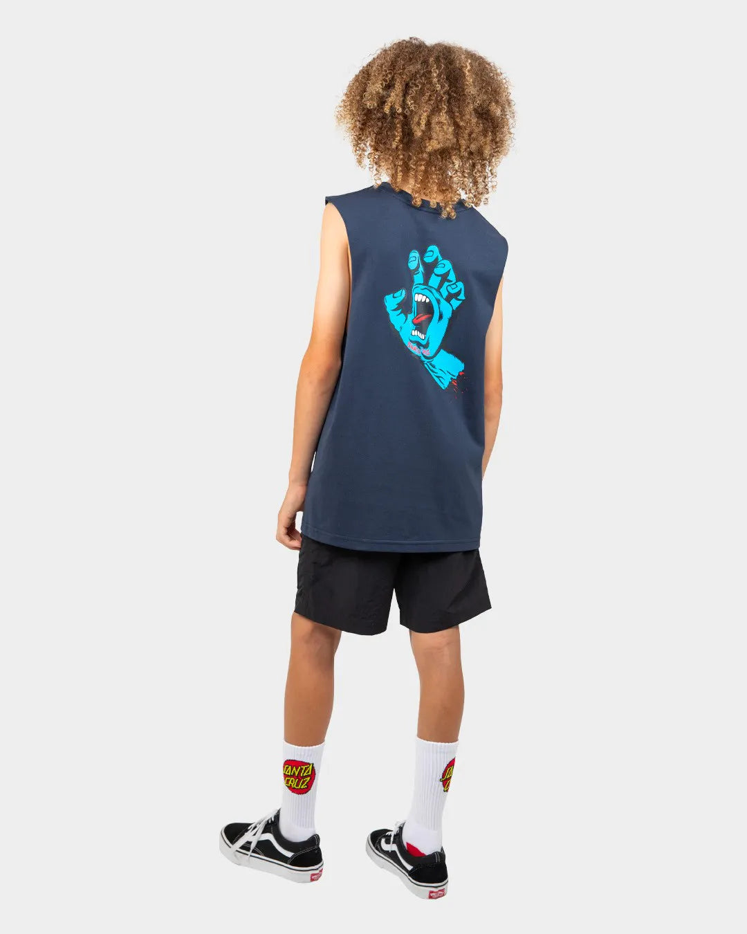 SANTA CRUZ Opus Screaming Hand Youth Tank - Navy
