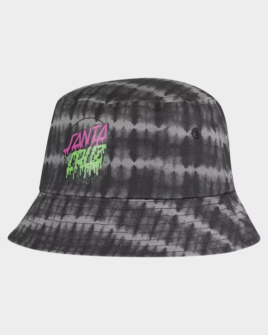 SANTA CRUZ Rad Dot Hollow Youth Bucket Hat - Black Tie Dye