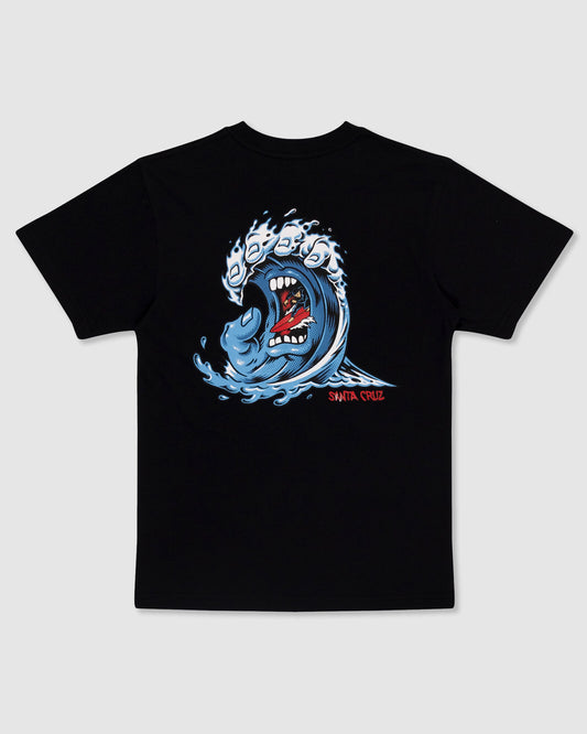 SANTA CRUZ Screaming Wave Front Youth Tee - Black