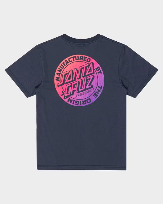 SANTA CRUZ MFG Dot Fade Youth Tee - Navy