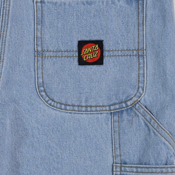 SANTA CRUZ Classic Dot Youth Carpenter Short - Light Washed Indigo