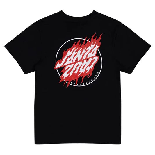 SANTA CRUZ Flamed Dot Upside Down Youth Tee - Black