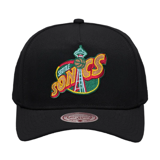 MITCHELL & NESS Seattle Sonics Pro Pinch Front Snapback Cap - Black/Team