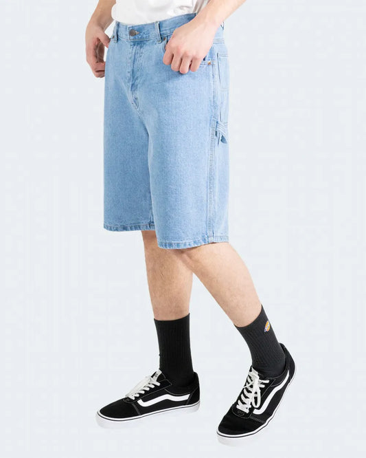 DICKIES 11 Relaxed Fit Carpenter Denim Short - Light Indigo