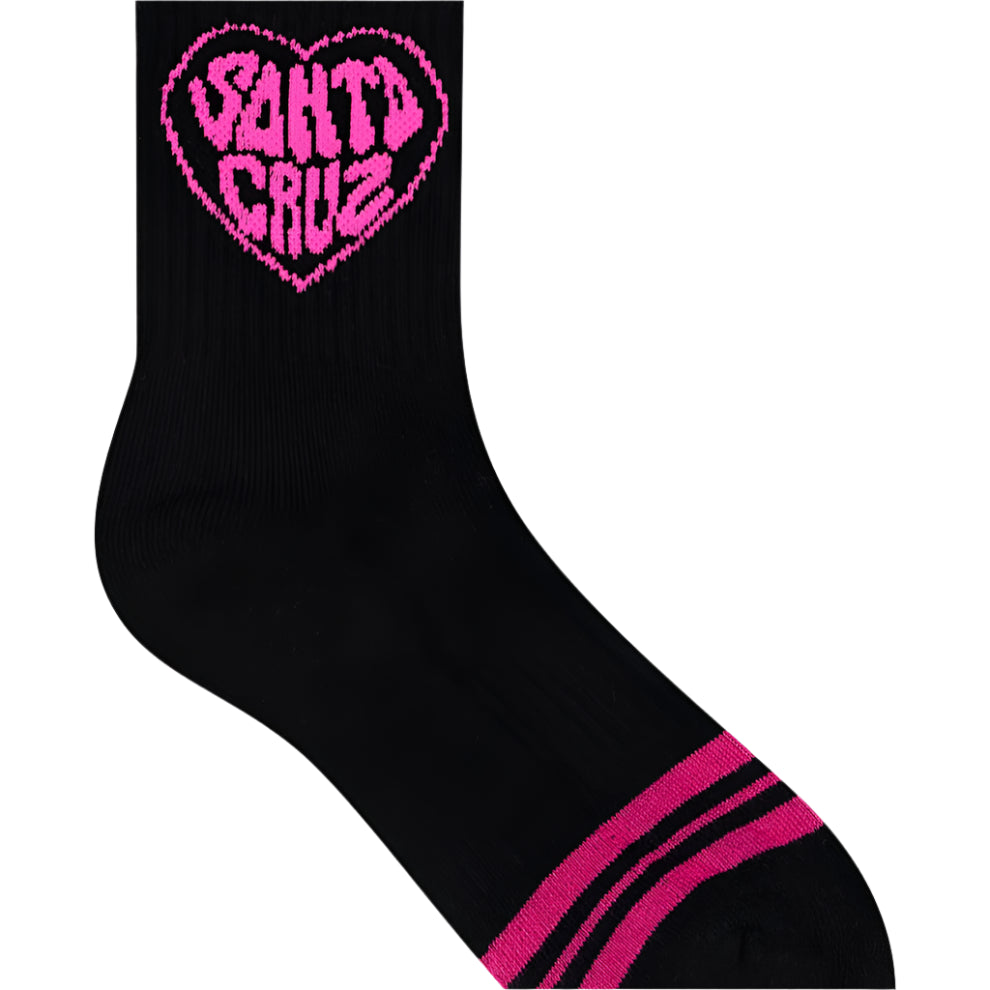 SANTA CRUZ Balloon Heart 2pk Youth Mid Socks - Pink/Black