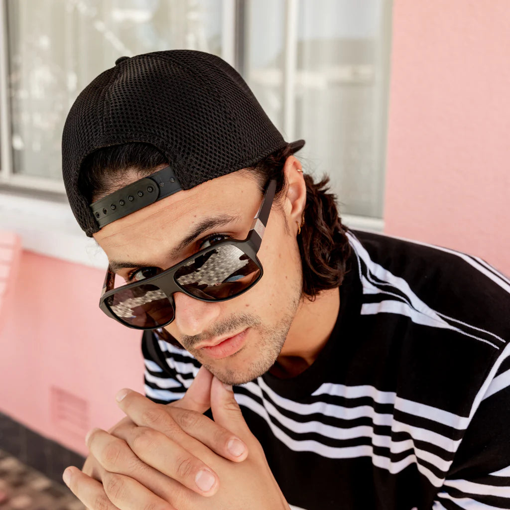 SIN Sin Sun Snapback Trucker Cap - Black