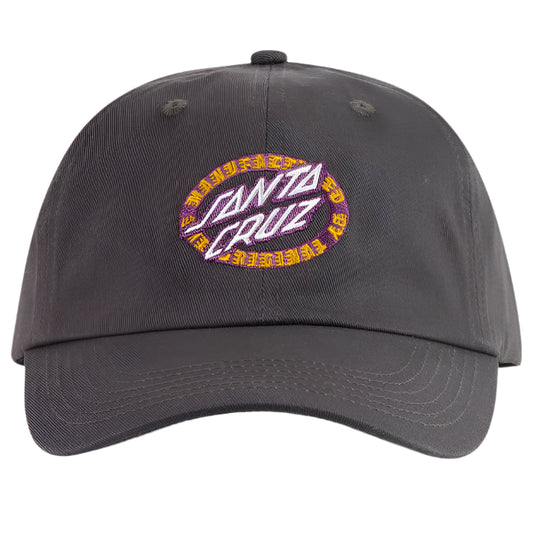 SANTA CRUZ MFG Dot Oval Dad Strapback Cap - Off Black