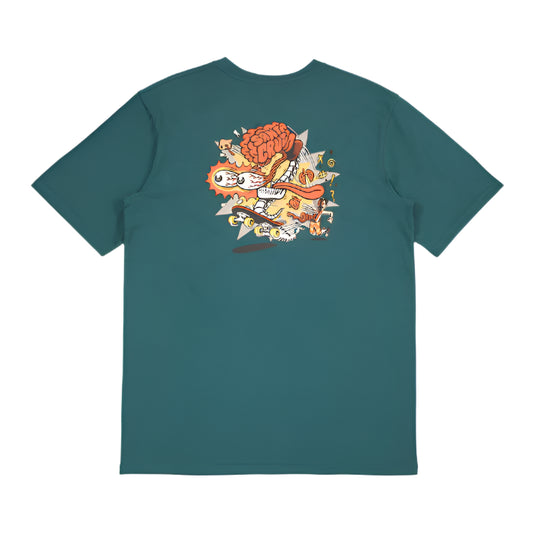 SANTA CRUZ Skate Brain Mens Tee - Green