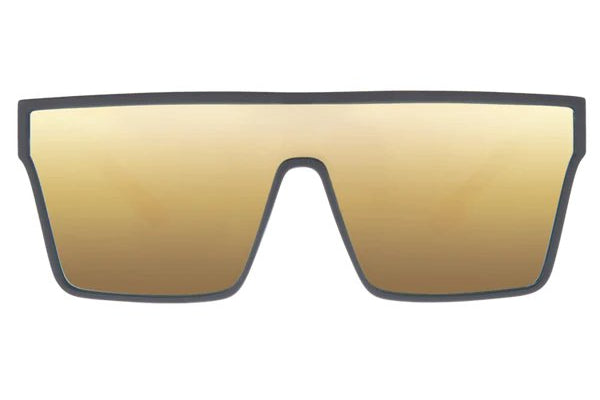 SIN Loose Cannon Polarised Sunglasses - Matt Black/All Mouth Print/Gold Flash - VENUE.