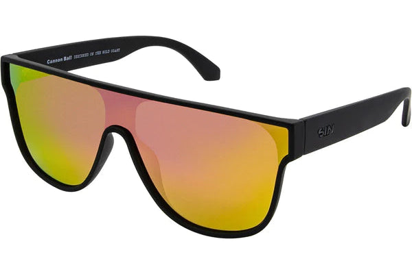 SIN Cannon Ball Polarised Sunglasses - Matt Black/Pink