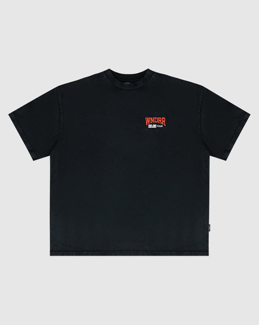 WNDRR World Tour Heavy Weight Mens Tee - Faded Black